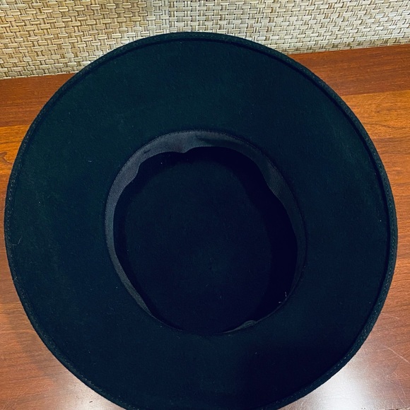 🌟HP🌟ANTQ 1920s Black Wool Wide Brim Hat - Picture 9 of 11